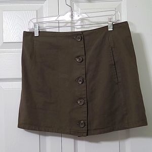 Chloe & Katie Brown Skirt, buttons-up the front, Large